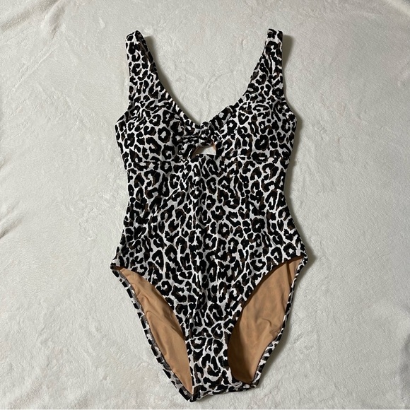J.Crew Leopard cutout one-piece swimsuit with bow size Medium - Picture 3 of 8